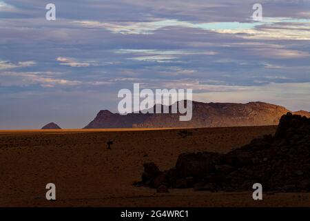 Klein-Aus Vista Lodge near Aus:  Aus mountains at the edge of the Namib desert, rainy season,   Karas Region, Namibia Stock Photo