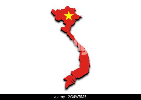 Vietnam map isolated on white background Stock Photo - Alamy
