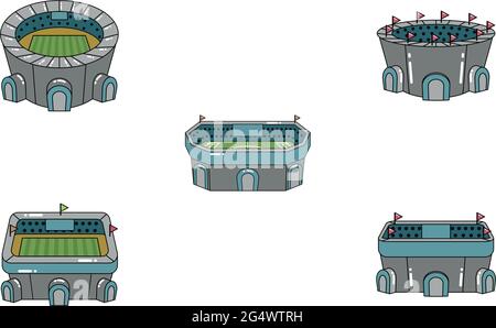 Set of 3D stadiums icons Stock Vector