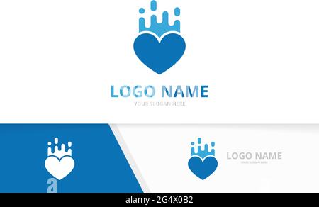 Vector fast heart logo combination. Unique speed care logotype design template. Stock Vector