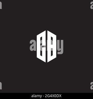 CB Logo monogram with hexagon shape style design template isolated on black background Stock Vector