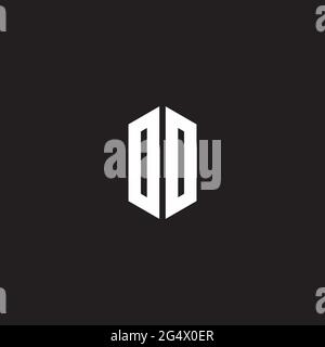 DD Logo monogram with hexagon shape style design template isolated on black background Stock Vector