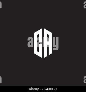 CA Logo monogram with hexagon shape style design template isolated on black background Stock Vector