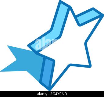 Star isometric icon. Rating, customer reviews 3D line symbol. Stock Vector
