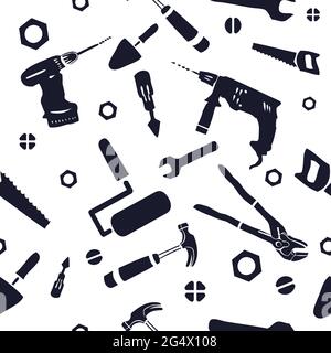Construction tools seamless pattern. Vector illustration Stock Vector