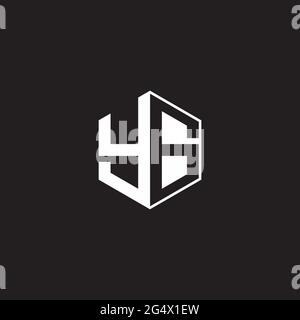 YG Y G GY Logo monogram hexagon with black background negative space style Stock Vector