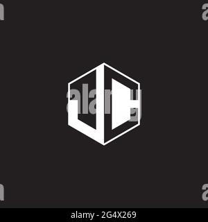 JC J C CJ Logo monogram hexagon with black background negative space style Stock Vector
