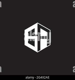 GA G A AG Logo monogram hexagon with black background negative space style Stock Vector