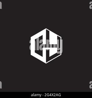 CY C Y YC Logo monogram hexagon with black background negative space style Stock Vector