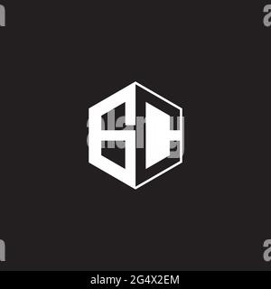 GC G C CG Logo monogram hexagon with black background negative space style Stock Vector