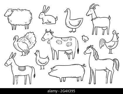 How to Draw for Kids Farm Animals : A Step by Step guide to drawing  different farm animals for Kids to Learn to Drawing like Cow, Pig, Sheep,  Hen, Rooster, Donkey, Goat,