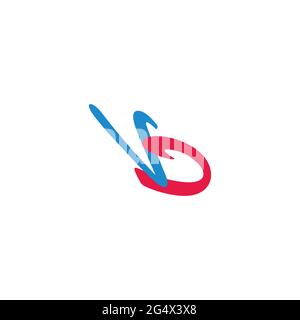 letter vb simple colorful motion arrow logo vector Stock Vector