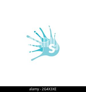 letter s splash water gradient colors logo vector Stock Vector