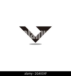 letter v check mark arrow simple geometric logo vector Stock Vector
