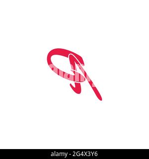 letter ca curve overlapping line logo vector Stock Vector