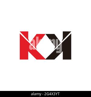 letter m k simple geometric arrow logo vector Stock Vector