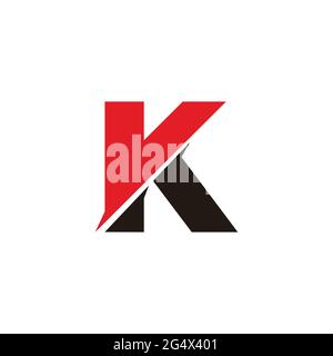 letter vk slice geometric simple logo vector Stock Vector