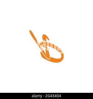 letter vb simple curves overlap line arrow logo vector Stock Vector