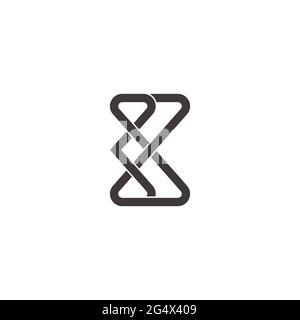 letter kx abstract infinity flat line logo vector Stock Vector