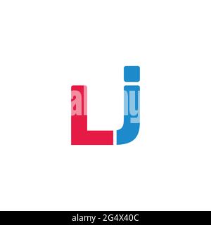 letter lj simple geometric line colorful logo vector Stock Vector