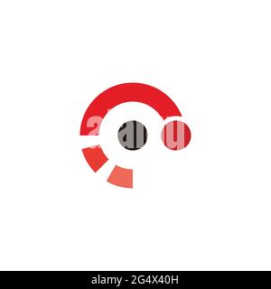 abstract circle speedometer arrows geometric logo vector Stock Vector