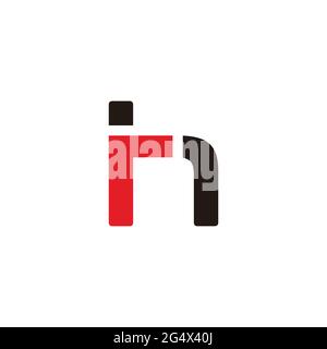 letter hr simple geometric line colorful logo vector Stock Vector