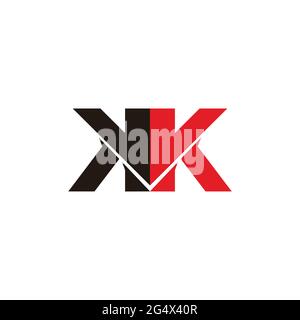 letter kk simple colorful shadow design logo vector Stock Vector