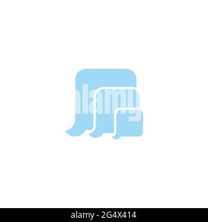 three bubble talks geometric square logo vector Stock Vector