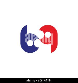 letter bq simple linked geometric unique logo vector Stock Vector