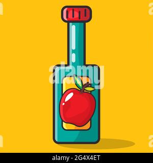 apple cider vinegar vector illustration in flat style Stock Vector