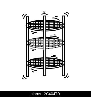 Playground kids spider tower ,playing,children,kindergarten. hand drawn icon set, outline black, doodle icon, vector icon design. Stock Vector