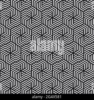 Seamless geometric texture in op art design. vector art Stock Vector