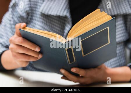 Woman reading book Stock Photo