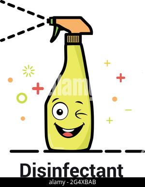 Disinfectant spray bottle cartoon. vector illustration graphic design. Stock Vector