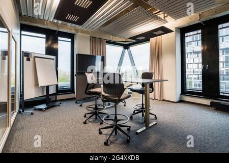 Interior of illuminated modern office Stock Photo