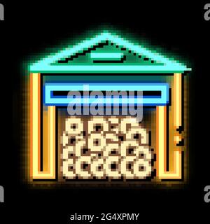logging storage neon glow icon illustration Stock Vector