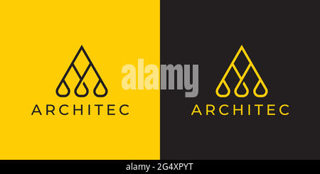 Vector ILLUSTRATION architect logo design. Letter A icon symbol sign usable logo for architecture agency, hotel. property.real estate apartment. perso Stock Vector