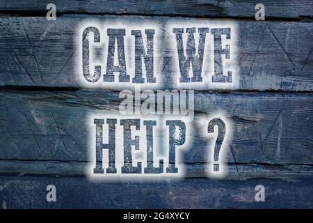 Can We Help Concept text on background Stock Photo