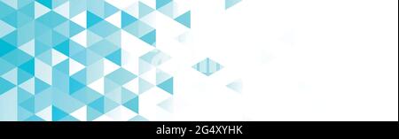 Abstract blue panoramic background made of triangles - Vector illustration Stock Vector