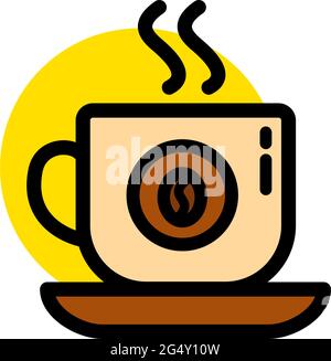 Coffee, coffee cup, coffee house color simple flat icon. Stock Vector
