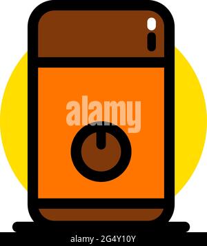 Electric coffee grinder. Vector color flat icon. Isolated on white. Stock Vector
