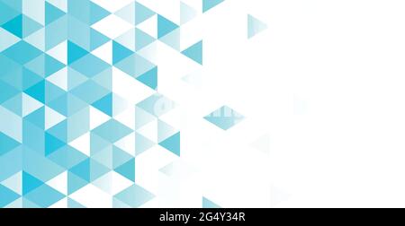 Abstract blue panoramic background made of triangles - Vector illustration Stock Vector