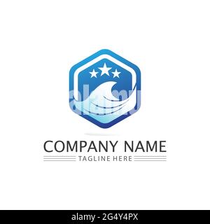 Water wave icon vector illustration design logo Stock Vector