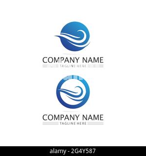Water wave icon vector illustration design logo Stock Vector