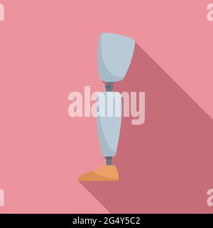 Metal prosthetic leg icon, flat style Stock Vector