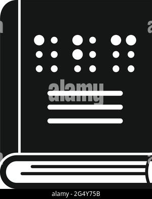 Book for blind icon, simple style Stock Vector