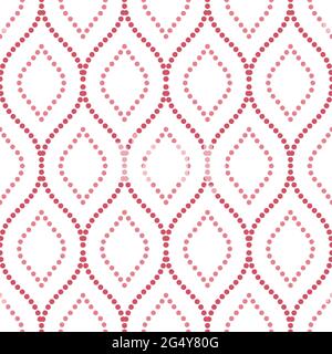 Seamless vector ornament. Modern background. Geometric modern dotted red and pink pattern Stock Vector
