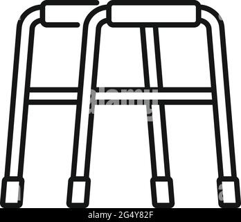Walker icon, outline style Stock Vector