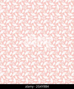 Floral vector ornament. Seamless abstract classic background with flowers. Pattern with white leaves. Ornament for fabric, wallpaper and packaging Stock Vector