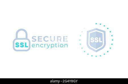 SSL secure icons on white Stock Vector